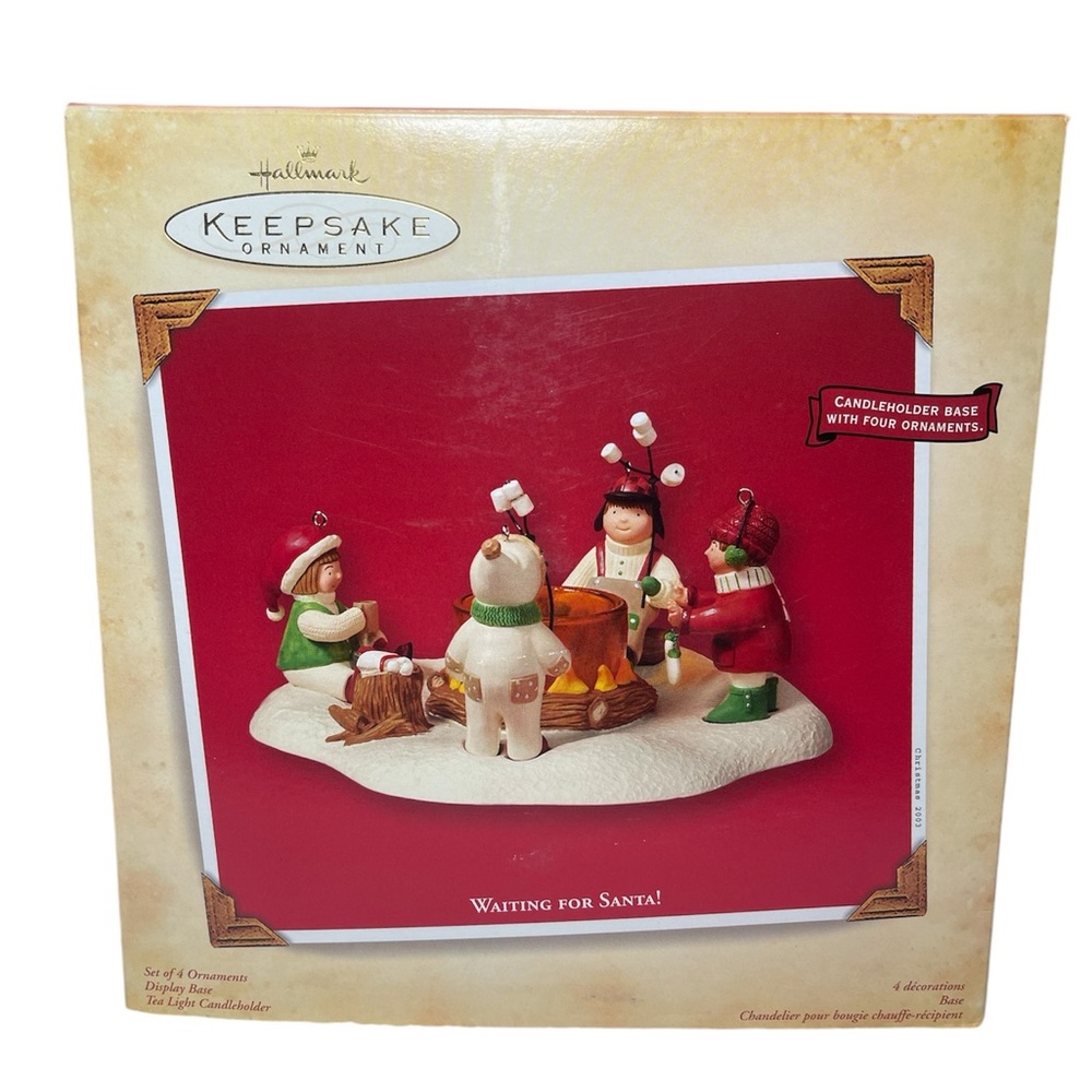 Vintage hallmark keepsake ornament set waiting on Santa